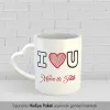 Sevgiliye Hediye Beyaz Kalpli Kupa Bardak