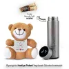 Sevgiliye Özel İsim Baskılı Hediye Peluş Ayıcık Termos Seti (Kahve Hediyeli)