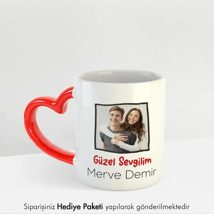 Güzel Sevgilim Yazılı Fotoğraf Baskılı Kupa Bardak