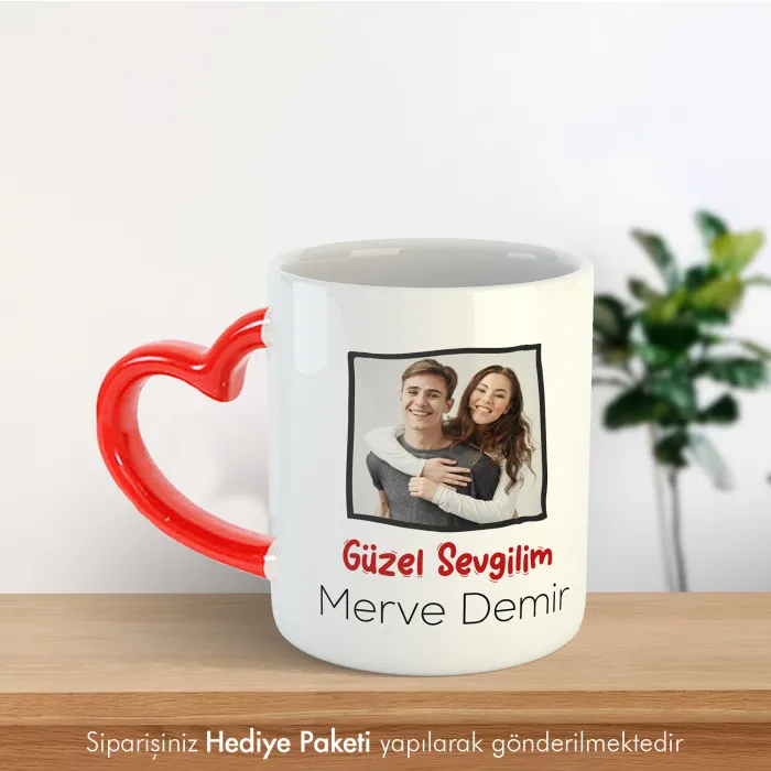 Güzel Sevgilim Yazılı Fotoğraf Baskılı Kupa Bardak