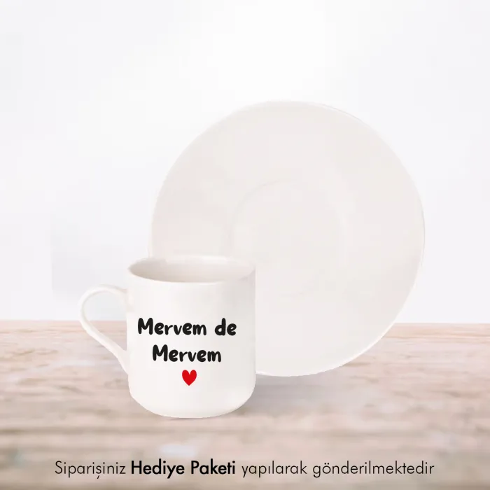Kişiye Özel İsimli Beyaz Fincan