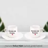 2’Li Kişiye Özel İsimli Beyaz Fincan