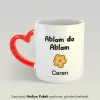 Ablam Da Ablam Kişiye Özel İsimli Kırmızı Kalpli Kupa Bardak