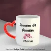 Annem De Annem Kişiye Özel İsimli Kalpli Kupa Bardak