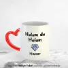 Halam Da Halam Kişiye Özel İsimli Kalpli Kupa Bardak