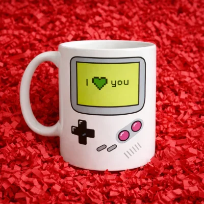 Retro Oyun Temalı Aşk Kupası