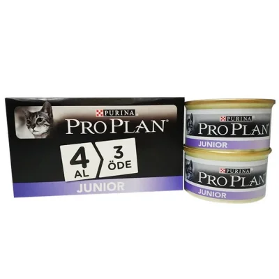 Pro Plan Tavuklu Yavru Kedi Konservesi 4 x 85 Gr x 3 (Toplam 12 Adet)