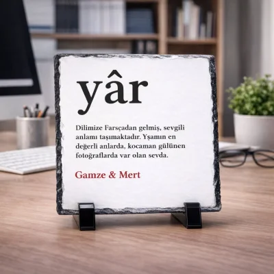 Yar Yazılı Özel İsim Baskılı Doğal Taş
