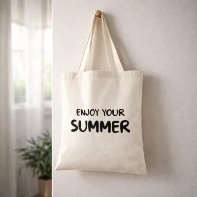Enjoy Your Summer Tasarımlı Askılı Bez Çanta