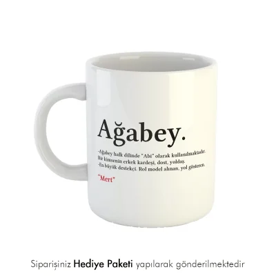 Ağabey Yazılı Hediye Kupa Bardak