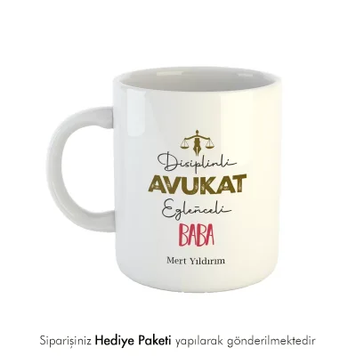 Avukat Babaya Hediye İsme Özel Esprili Kupa Bardak