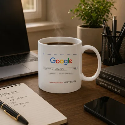 Babalar Gününe Google Temalı Kişiye Özel Kupa Bardak