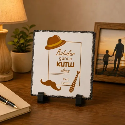 Babalar Gününe Özel Figürlü İsimli Doğaltaş