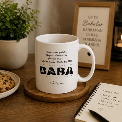 Babalar Gününe Özel İsimli Kupa Bardak