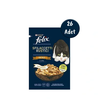 Felix Tasty Shreds Ördekli Yaş Kedi Maması 26x80 g