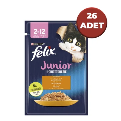 Felix Yavru Tavuklu Yaş Kedi Maması 85 Gr x 26 Adet
