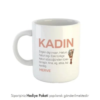 Kadın Kişiye Özel İsimli Hediye Kupa
