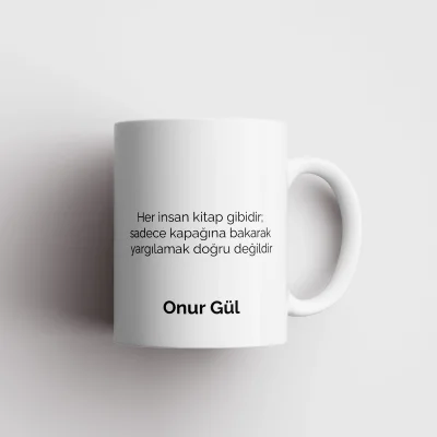 Özlü Söz Detaylı Kişiye Özel Kupa Bardak