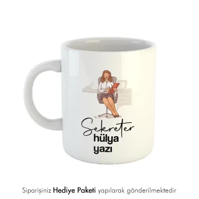 Sekreter Tasarımlı İsme Özel Hediye Kupa