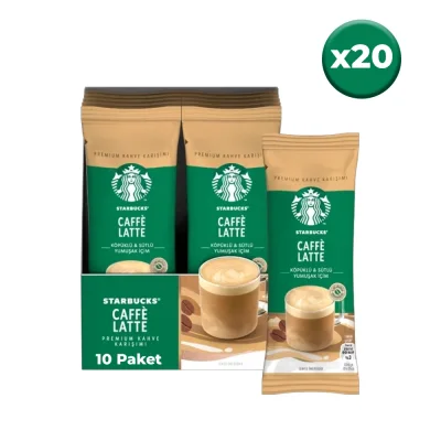 Starbucks Caffè Latte Premium Kahve Karışımı (10 × 18 g) 20’li Paket