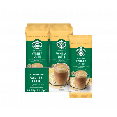 Starbucks Vanilla Latte Premium Kahve Karışımı 21,5 g x 10 Adet