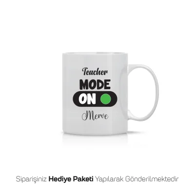 Teacher Mode Temalı İsimli Kupa Bardak