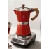 Kırmızı 6 Fincan Kapasiteli Moka Pot - Ocak Üstü İtalyan Espresso Makinesi