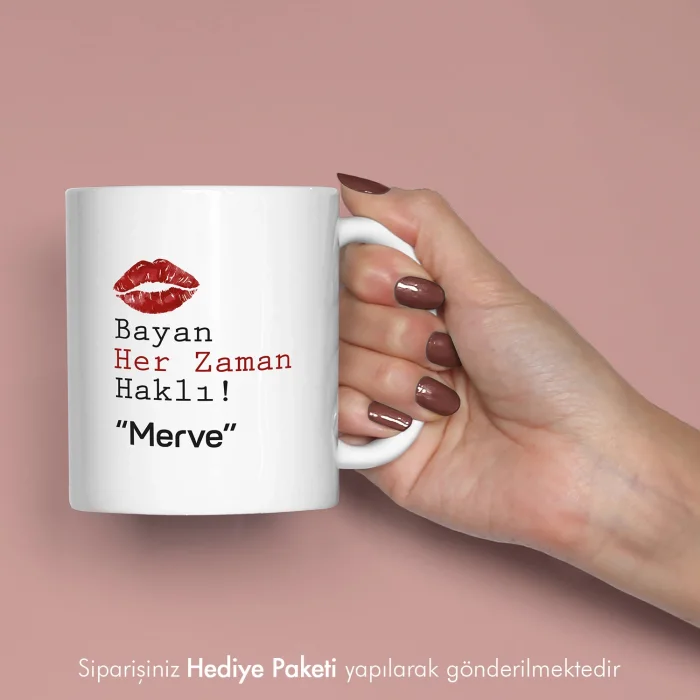 2Li Bayan Her Zaman Haklı Ve Bay Haklı Kişiye Özel Kupa Bardak