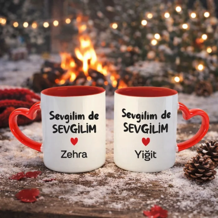 2Li Kişiye Özel Sevgilim de Sevgilim Yazılı Kupa