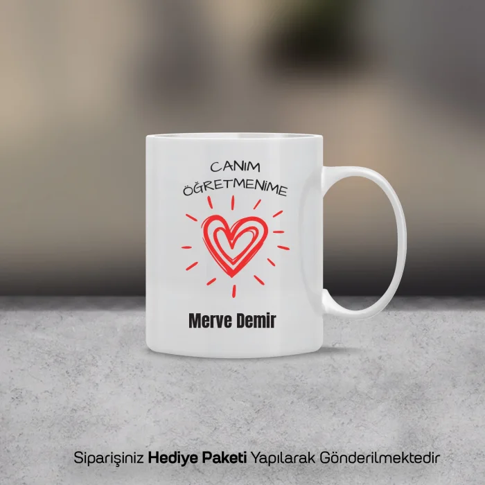Canım Öğretmenime Temalı Kişiye Özel Kupa Bardak
