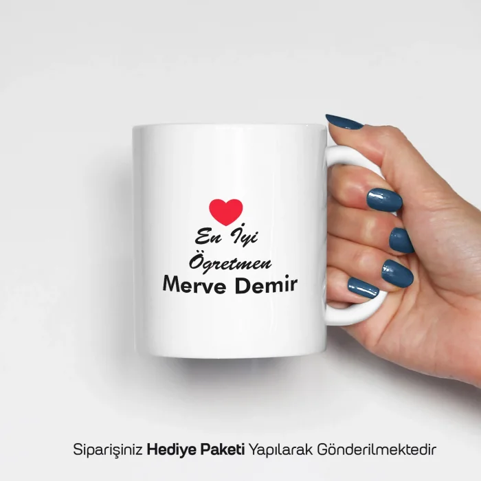 En İyi Öğretmen Temalı İsimli Kupa Bardak