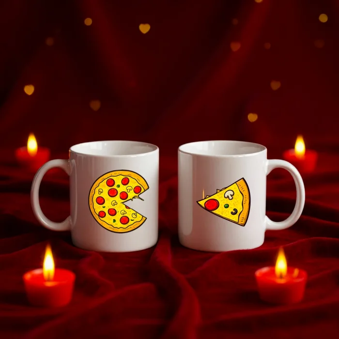 Tamamlayıcı Pizza Dilimi Kupa Seti