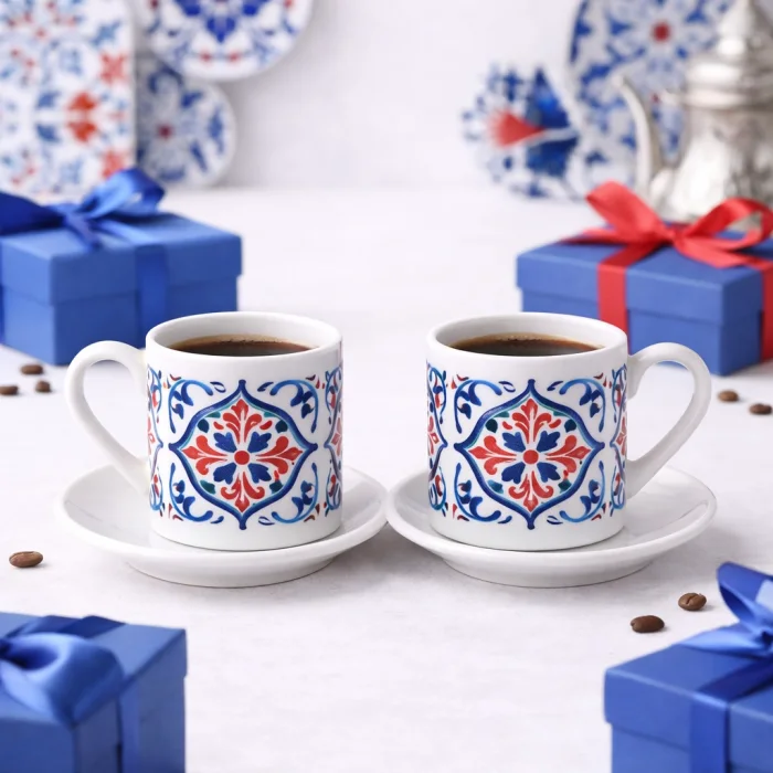 Çini Desenli 2li Fincan Setİ