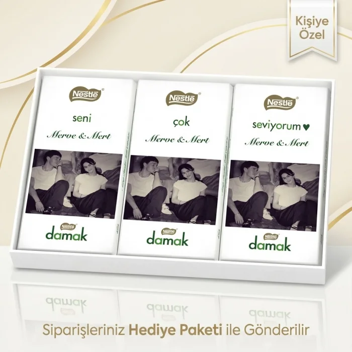 Doğum Günü Hediyesi Özel Fotoğraflı Nestlé Damak Çikolata Paketi