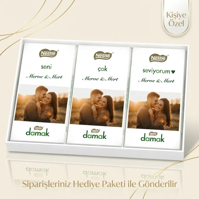 Sevgilinize Özel Fotoğraflı Nestle Damak Çikolata Paketi