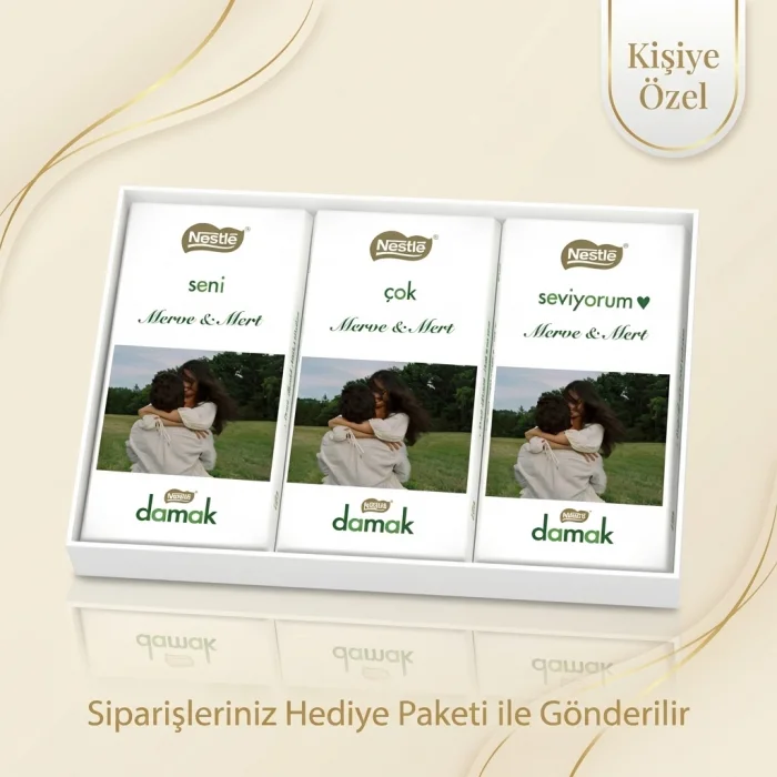 Sevgilinize Özel Fotoğraflı Nestle Damak Çikolata Paketi