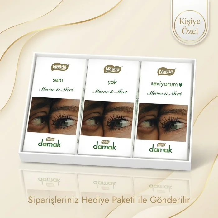 Sevgilinize Özel Fotoğraflı Nestle Damak Çikolata Paketi