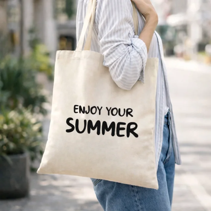 Enjoy Your Summer Tasarımlı Askılı Bez Çanta