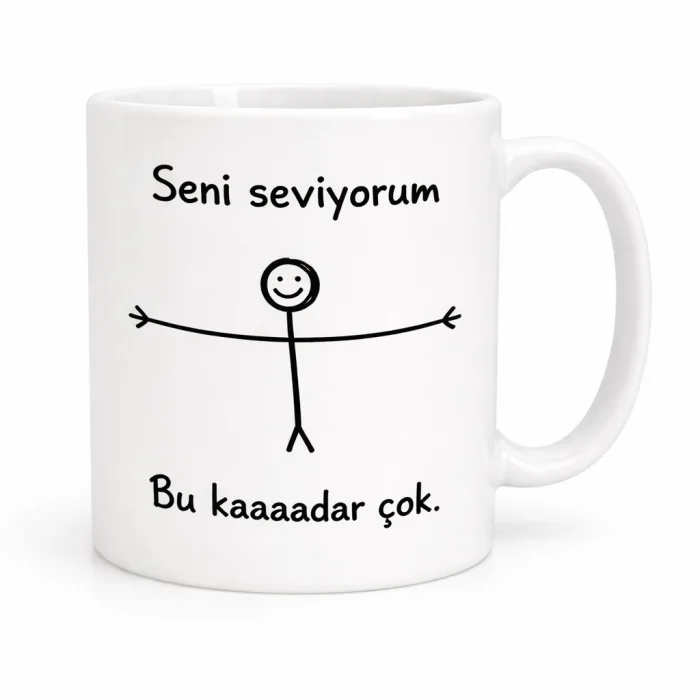 Seni Bu Kadar Seviyorum Tasarımlı Kupa