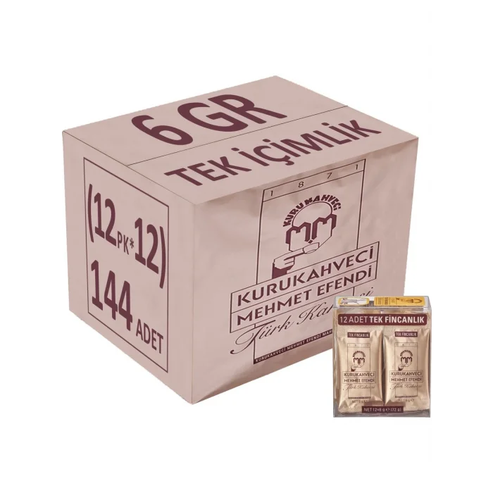 Kurukahveci Mehmet Efendi Tek İçimlik Türk Kahvesi 144lü Paket (6 gr)