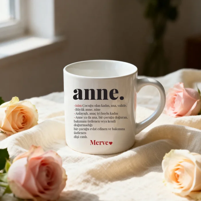 Anne Kelime Anlamlı İsimli Kupa Bardak