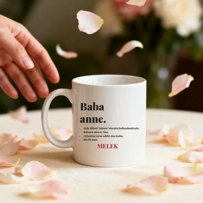 Babaanne Kelime Anlamlı Kişiye Özel İsimli Kupa Bardak