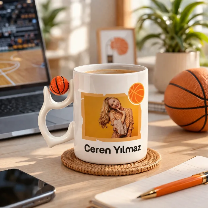 Fotoğraf Baskılı Basketbol Toplu Hediye Kupa Bardak