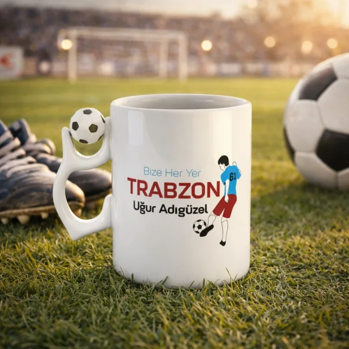 Bize Her Yer Trabzon Yazılı Kişiye Özel İsimli Toplu Kupa Bardak