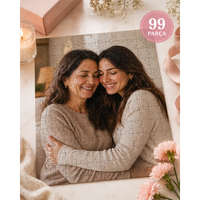 Kişiye Özel Anneler Günü Fotoğraflı 99 Parça Puzzle