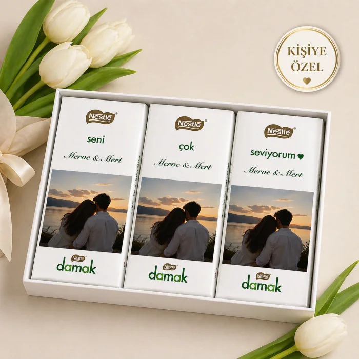 Sevgilinize Özel Fotoğraflı Nestle Damak Çikolata Paketi