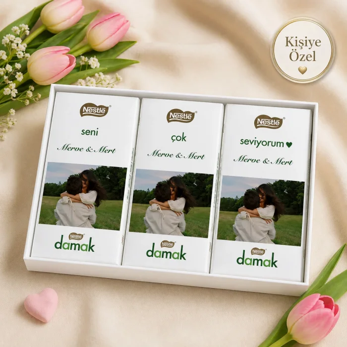 Sevgilinize Özel Fotoğraflı Nestle Damak Çikolata Paketi