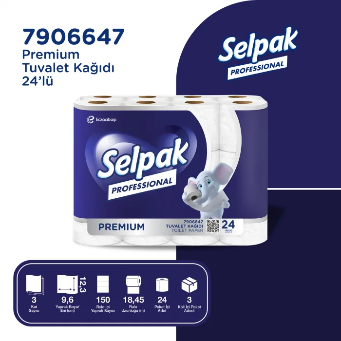 Selpak Professional Premium Tuvalet Kağıdı 3 x 24 Rulo