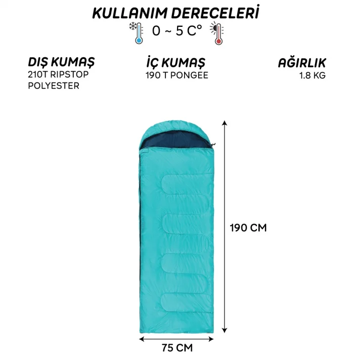 AndOutdoor Survival Uyku Tulumu-MAVİ