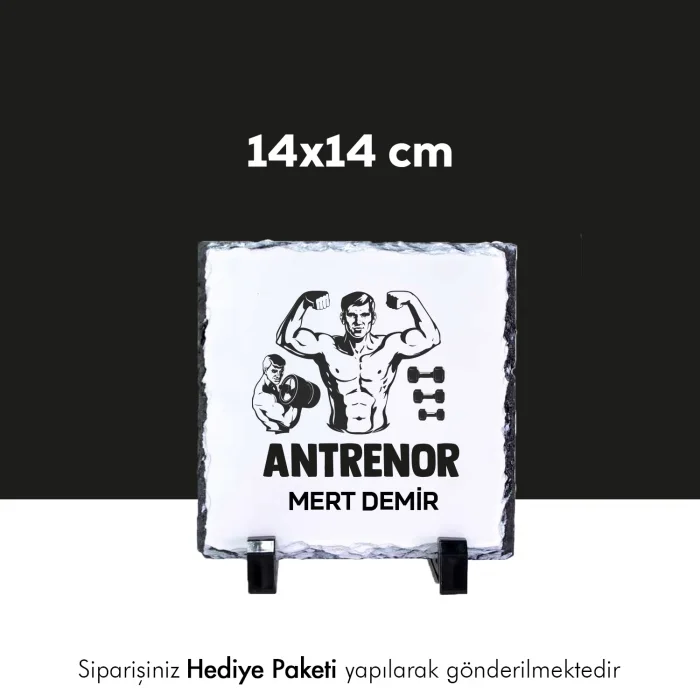Antrenöre Özel İsim Baskılı Doğal Taş